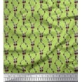 thumbnail image 1 of Soimoi Green Poly Georgette Fabric Damask Floral Printed Craft Fabric by the Yard 52 Inch Wide, 1 of 3