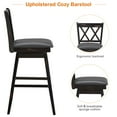 thumbnail image 5 of Giantex 29" Counter Height Cushioned Bar Chair, 360° Swivel Farmhouse Barstool w/Ergonomic Backrest, Waterproof PVC Surface & Solid Wood Structure, 5 of 6
