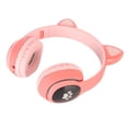 thumbnail image 3 of Auriculares para juegos con orejas de gato y Bluetooth, compatibles con tarjetas de memoria pequeñas, modo LINEIN, con micrófono LED, color rosa, 3 of 14