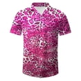 thumbnail image 5 of KKBOTIVE Mens Summer Outfit Set Button Down Crewneck Shorts Sleeve Tracksuit Summer Adult Tracksuits, Hot Pink Size: S, 5 of 6