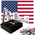 thumbnail image 2 of Ambesonne American Jigsaw Puzzle Durable Cardboard, Golden Gate Bridge Statue, 1000 pcs, Navy Blue White Red, 2 of 5