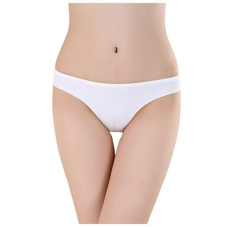 

dmqupv Womens Panties Women Pantie Lce Silk Pure Cotton Base Cloth T-pants Underpants Underwear White One Size