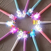 UgyDuky 12Pcs Unicorn Led Pens Bear Flashing Gel Ink Pens Light up Pen Glow in The Dark Kids Pen Birthday Party Favors