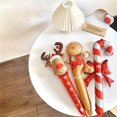 thumbnail image 5 of Inflable navideño de 24 pulgadas con forma de bastón de caramelo, Papá Noel, alce, hombre de jengibre, muñeco de nieve con globo, decoración para fiesta navideña., 5 of 5