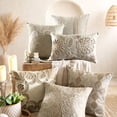 thumbnail image 5 of The HomeCentric Decorative Beige Pack of 2, 18"x18" (45x45 cm) Pillow Covers, Linen Embroidery, Jute Pearl Throw Pillows For Sofa, Floral Pattern Contemporary Style Easter - Maisy, 5 of 11