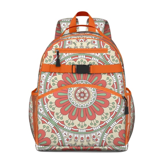 Abstract Spiritual Mandala Backpack - Adjustable Travel Daypack with Side Pockets
