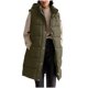 thumbnail image 2 of Puntoco Chaqueta De Algodón De Color Liso Para Mujer, Sin Mangas, Con Bolsillo Largo, Chaqueta Con Capucha, 2 of 4