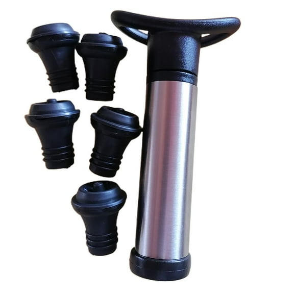 OUTAD Wine Preserver Set Stainless Steele Wine Pump Vacuum Preserver Wine Saver Pump Stoppers Manual Vacu Seal