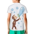thumbnail image 2 of Curious George Kids Tshirt Short Sleeve Crewneck T-Shirts Boys Girls 3D Cartoon Casual Shirts, 2 of 5