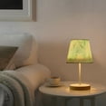 thumbnail image 5 of LED Table Lamp with Touch Controls and Dimming Nightstand Lamp with USB Charging Port Night Light Light Green Marble Texture Pattern Small, 5 of 7