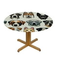 thumbnail image 3 of PIKWEEK Animal Dogs Round Tablecloth with Elastic Edge Tablecloth Spill Proof Washable Table Cover for Kitchen Dining Party Outdoor Decor, 3 of 7