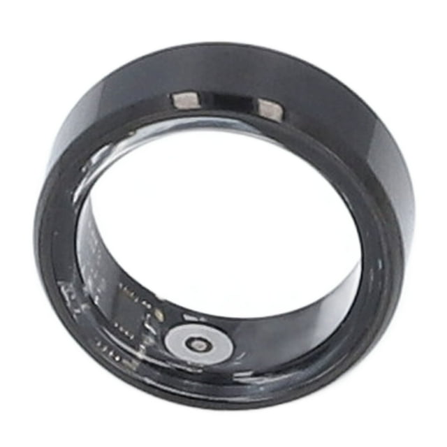 Smart Ring, Rechargeable Lightweight Health Tracker Ring Energy Saving IP68 Waterproof APP Viewing for Men Black,Silver