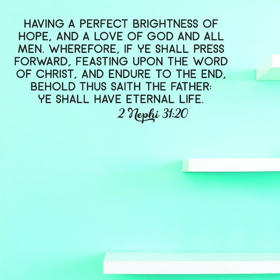 Vinyl Wall Decal Sticker : Steadfastness In Christ Love Of God Word Of Christ Endure To The End Have Eternal Life 14 x 28 Inches