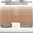 thumbnail image 6 of VECELO Queen Size Bed Frame, Modern Upholstered Platform Bed Frame with Adjustable Headboard, Wooden Slats Support/No Box Spring Needed, Coffee, 6 of 12