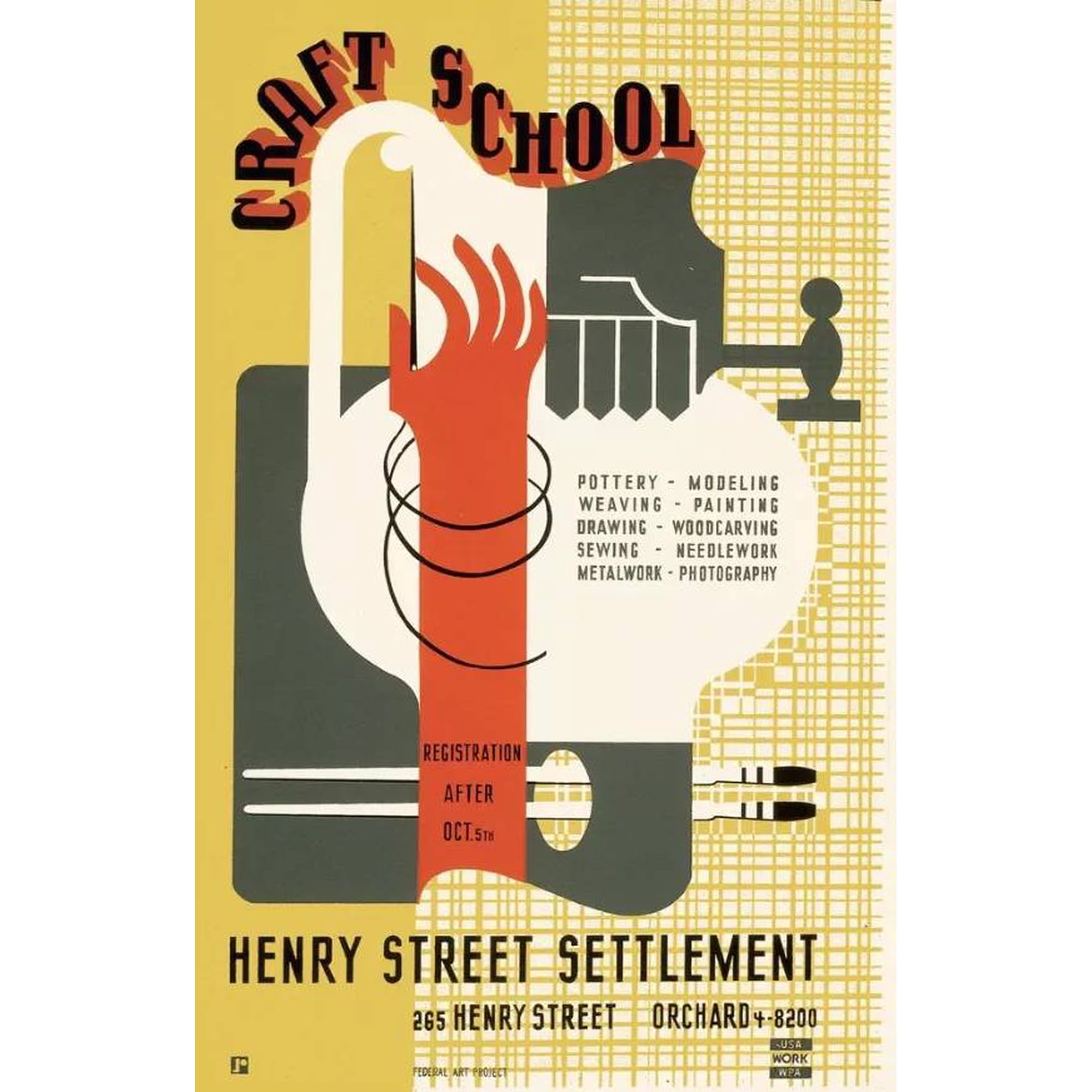 Decor Poster. Fine Graphic Art Design. Craft School. Home Shop Wall Art. 24 x 36 Inch Poster