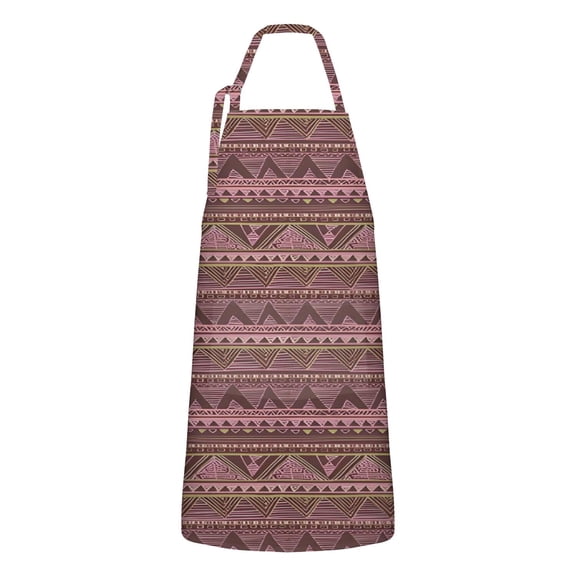 Pink Geometric Striped Pattern Apron-Garden Aprons for Women with Pockets-Cotton Linen Waterproof Kitchen Cooking Gardening Aprons Adjustable for Kitchen,Cooking,BBQ and Salon 33x27 Inch