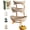 Apricot (3-tier), variant on 2/3 Tier Oval Fruit Basket Bowl for Kitchen Countertop with Bamboo Stand Rack Tiered Hanging Serving Fruits Vegetable Tray Produce Organizer Wooden Display Holder Stand Vertical Storage
