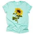 thumbnail image 2 of Women's Summer Sunflower T Shirt Cute Flower Graphic Loose Tees Crew Neck Short Sleeve Casual Tops (Mint-Medium), 2 of 5