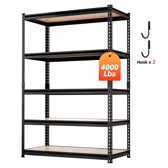 DYNALOAD 4000 lb Heavy Duty Garage Shelving Unit, 5-Tier Adjustable Metal Storage Shelves, 48" W x 24" D x 72" H