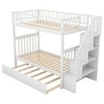 thumbnail image 6 of DreamBuck Bunk Bed Twin over Twin, Wood Bunk Bed with Trundle and Stairs, Converted to 2 Twin Beds, Space-Saving Bunk Beds for Teens Adults, Dorm, Bedroom, No Box Spring Needed, Easy Assembly, 6 of 12