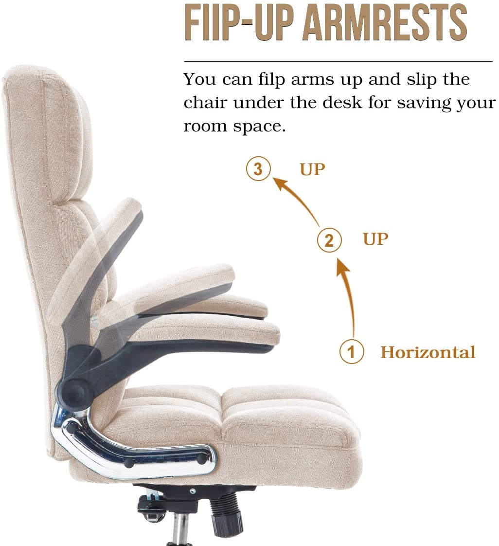 SP Velvet Office Chair Adjustable Tilt Angle and Flip up Arms