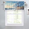 thumbnail image 4 of Lighthouse Curtain Valance for Kitchen Ocean Beach Seagull Sky Clouds Seascape Rod Pocket Valances for Bedroom Living Room Dining Room 54 by 18 in, 1 Panel, 4 of 6