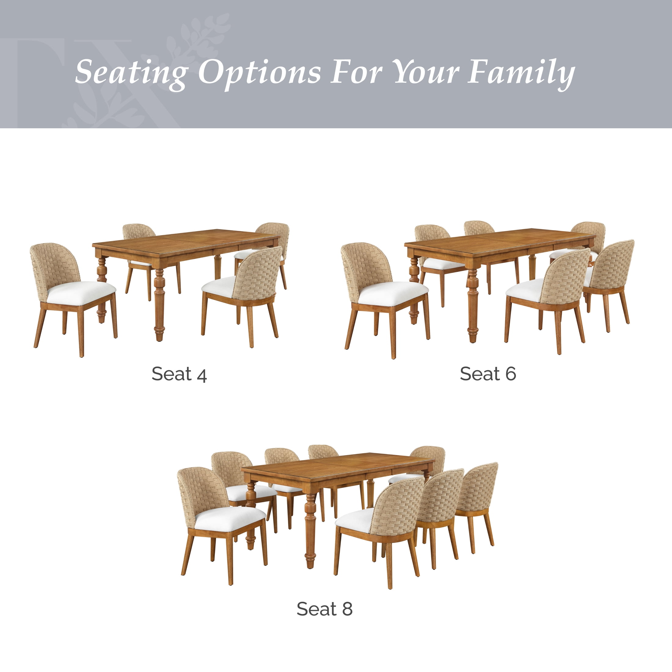 My Texas House Perry Extendable Dining Table in Warm Brown Finish