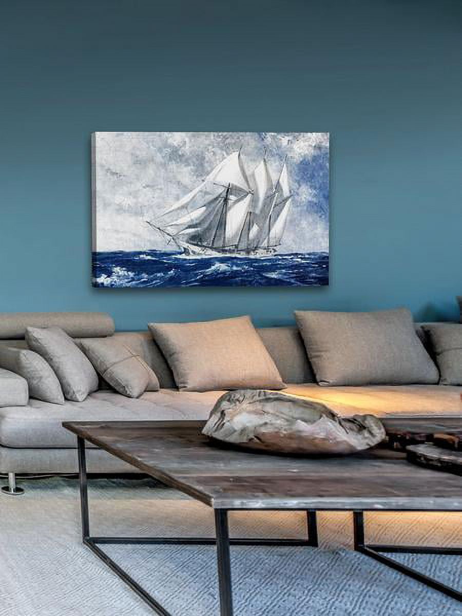 "Choppy Sea" Painting Print on Wrapped Canvas