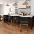 thumbnail image 2 of SEYNAR Mid-Century Modern Velvet Low-Back Bar Stools with Metal Frame, Set of 2（Black）, 2 of 14