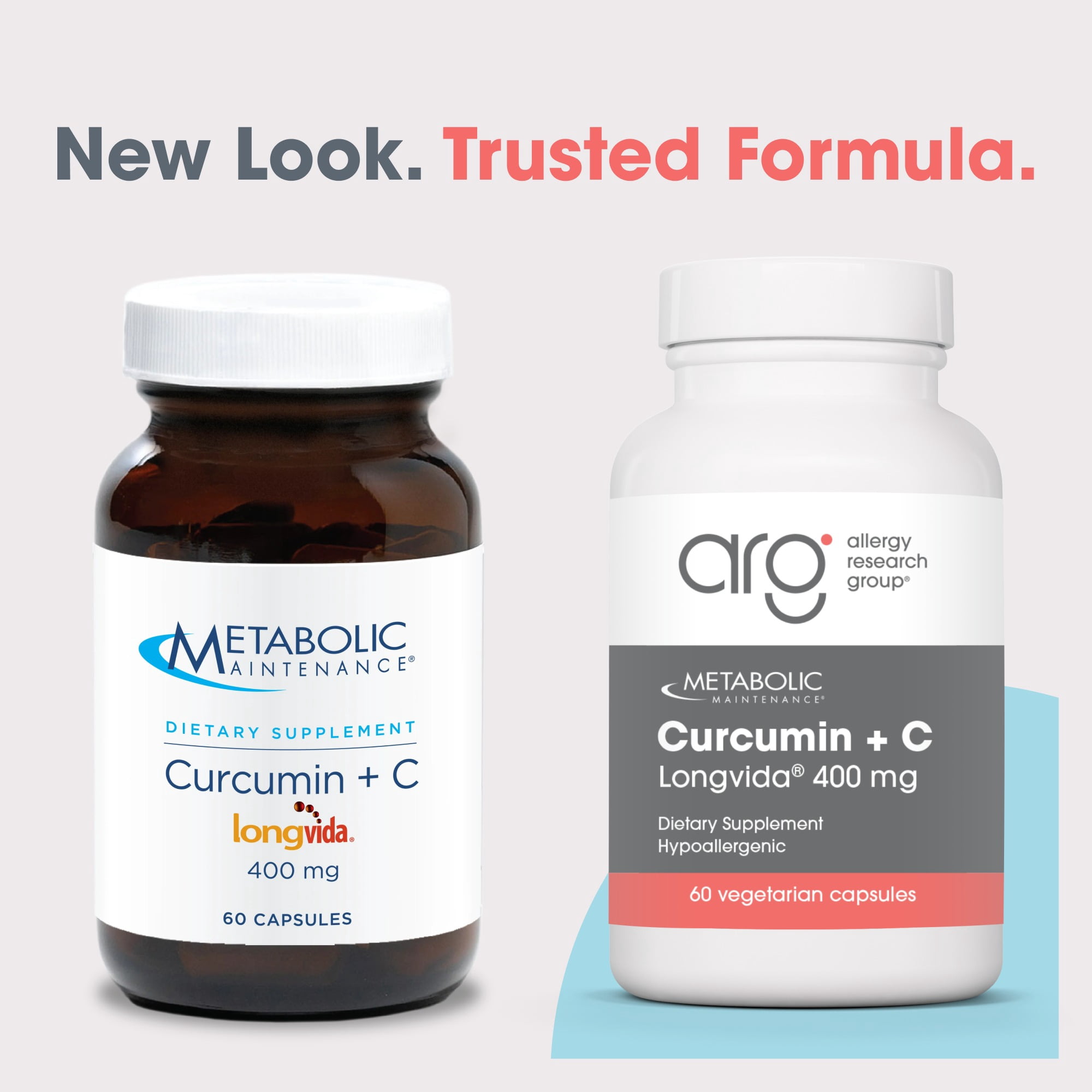 Metabolic Maintenance Curcumin + C Longvida - 400 mg of High Absorption Curcumin Supplement - Turmeric Extract with Vitamin C - Antioxidant & Joint Support - Gluten-Free- 60 Servings - 60 Capsules