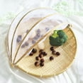 thumbnail image 4 of 1pc Hand-Woven Food Serving Tent Basket Fruit Vegetable Bread Cover Storage Container Dust-Proof Picnic Mesh Net Cover 35*18cm, 4 of 7