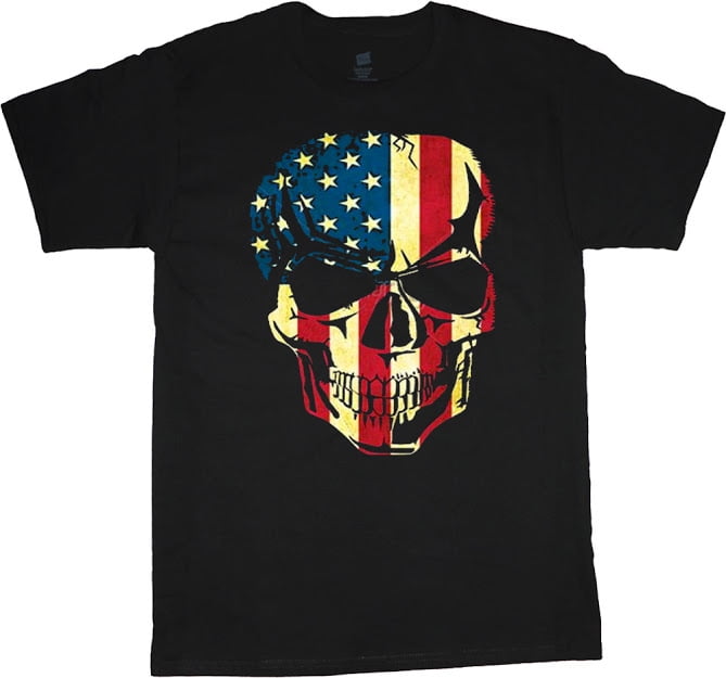 Decked Out Duds Mens Big And Tall Clothing Graphic Tees Patriotic Skull 3460