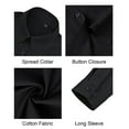 thumbnail image 7 of Yigetop Button Down Shirts for Women, Womens Long Sleeve Tops Collared V Neck Shirts Lightweight Sweatshirt 2025 Fall Fashion Clothes Dress Shirts for Women Black L, 7 of 7