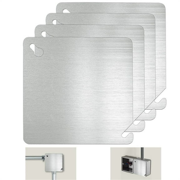 4 Pack Metal Electrical Box Cover Plates, 4 Inch Square Metal Corrosive Resistant Cover for Electrical & Junction Boxes, Heavy Galvanized Iron Sturdy Waterproof Rust-Proof