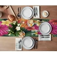 thumbnail image 3 of Table Runner Dresser Scarves 60 Inch Long, Watercolor Hibiscus Flowers Tropical Hawaii Floral Linen Dining Table Runners Green Plant Leaf Tabletop Scarf for Wedding Holiday Party Kitchen, 3 of 7