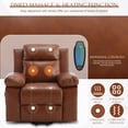thumbnail image 5 of Muumblus Oversized Power Lift Recliner with Heated Massage, PU Leather Sofa for Living Room, Brown, 5 of 9