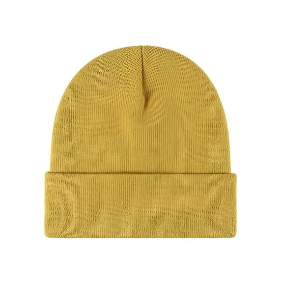 TELOLY Beanies Hats Men,Elastic Knit Fabric Mens Beanie,Perfect Fit Comfort and Shape Beanies Hats Men,Yellow