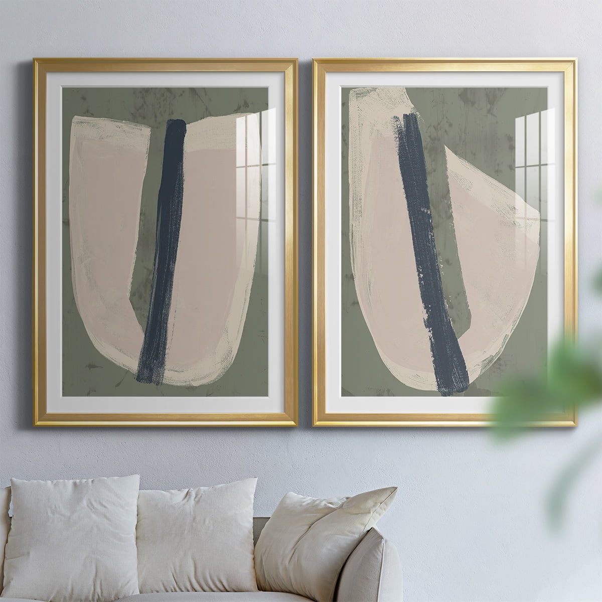 Wexford Home Paper Slice III Premium Framed Print, 26.5" x 36.5" - Ready to Hang, Gold (Set of 2)