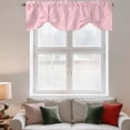 thumbnail image 2 of Pink White Stripes Tie Up Valance Curtains for Windows, Kitchen Curtains Window Treatments, Simple Geometric Modern Monochrome Short Window Shades Valances for Bedroom Bathroom Cafe 42"x12", 2 of 8
