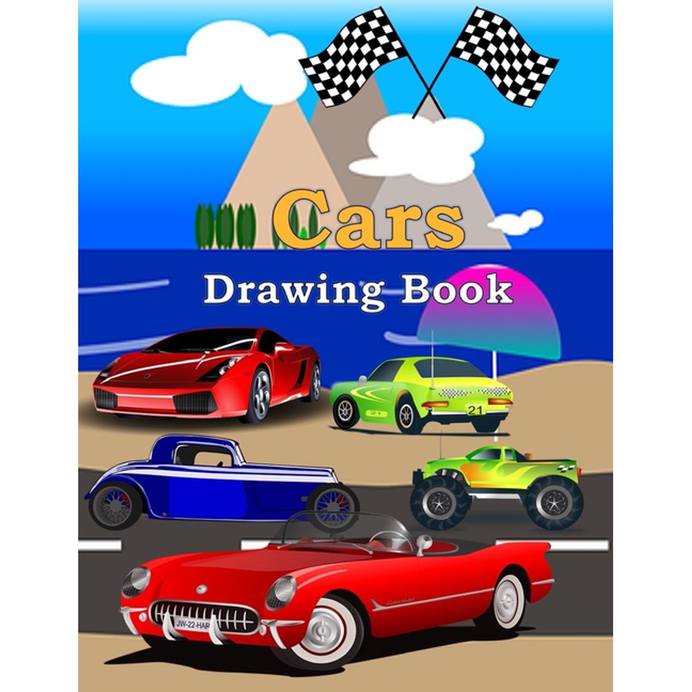 Cars Drawing Book Blank pages with white paper for sketching