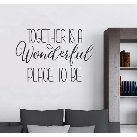 Family Inspirational Quotes Together is Wonderful Place Wall Decal Letters 23x15-Inch
