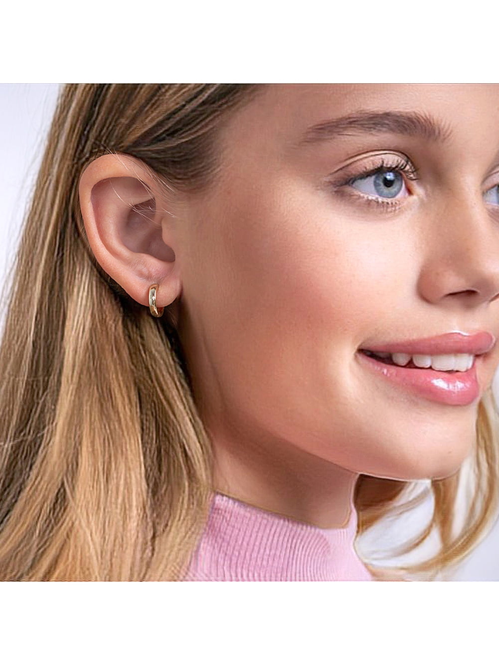 925 Sterling Silver Classic Small Hoop Huggie Earrings for Girls Teens 12mm