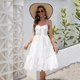 thumbnail image 3 of Cismea - Mini Vestido de Verano con Volantes Florales para Mujer, sin Mangas, con Lazo en El Hombro, LíNea Acampanada, Vestidos Cortos, Vestidos de Playa Cismea falda, 3 of 6
