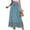 009 Sky Blue, variant on Women's Floral Printed Boho Elastic High Waist Pleated A-Line Maxi Skirts Trendy Beach Skirt Vacation Outfit