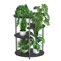 36" 4 Tiered Plant Stand Indoor Pot Planter Modern Accent Display Table, Oval Black