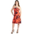 thumbnail image 1 of 24seven Comfort Apparel Orange Floral Print Strapless Maternity Mini Dress, 1 of 4