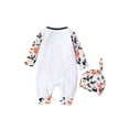 thumbnail image 4 of Seyurigaoka Halloween Baby Cartoon Patterns Print Round Neck Long Sleeve Romper+ Hat, 4 of 9