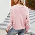 thumbnail image 5 of Arlun Fall Cute Daisy Jacquard Knit Cardigan Sweater for Women Button up Long Sleeve Cardigans Coat Floral Knitted Long Sleeve Open Front Outwear Y2k Slouchy Thin Sweaters Pink M, 5 of 5