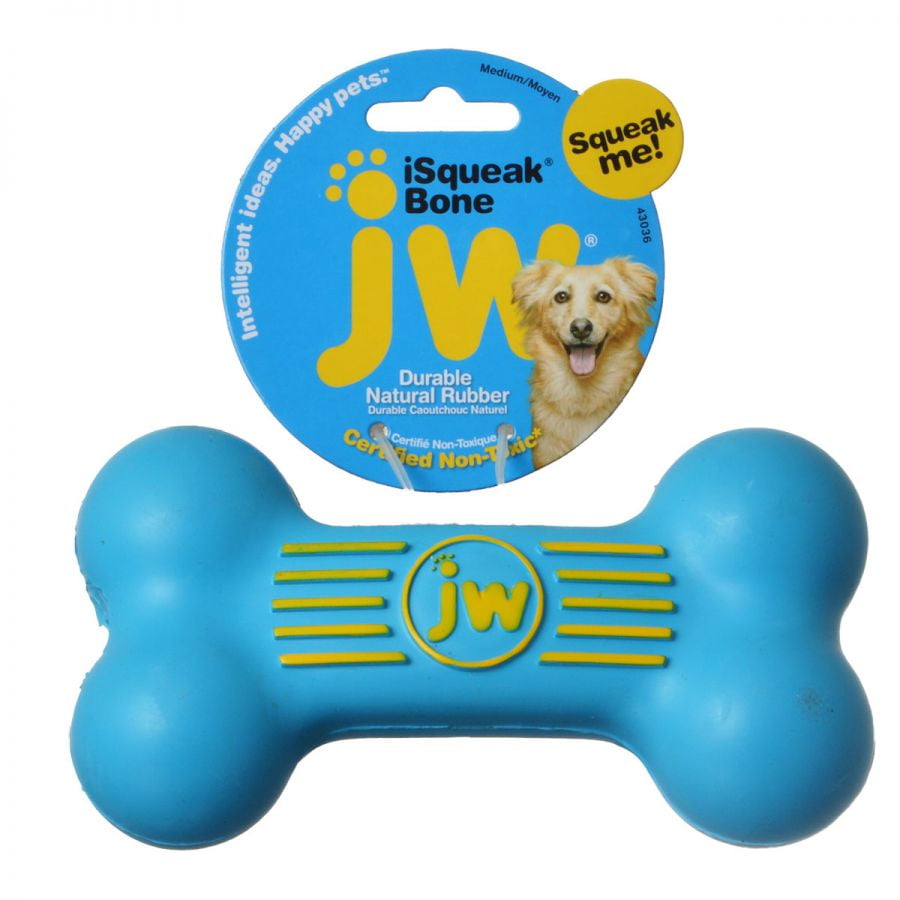 JW Pet iSqueak Bone - Rubber Dog Toy Medium - 5.5" Long - Walmart.com ...