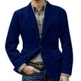 thumbnail image 2 of Corduroy Blazer Men Casual Dress Work Wear Long Sleeve Suit Jacket Corduroy Sport Coats Single Breasted Workout Formal Mens Blazer Formal Vintage Blazer Dwelliawo Blue L, 2 of 5